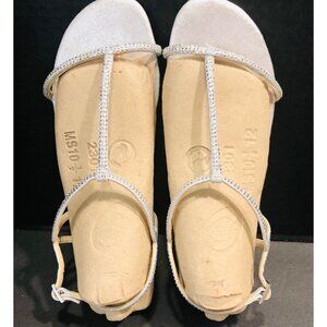 Pella Moda Sparkle Sandal Women 8 Open Toe Strappy Rhinestones Feminine Summer